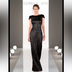 Sorella Vita Black Sequins Bridesmaid Dress